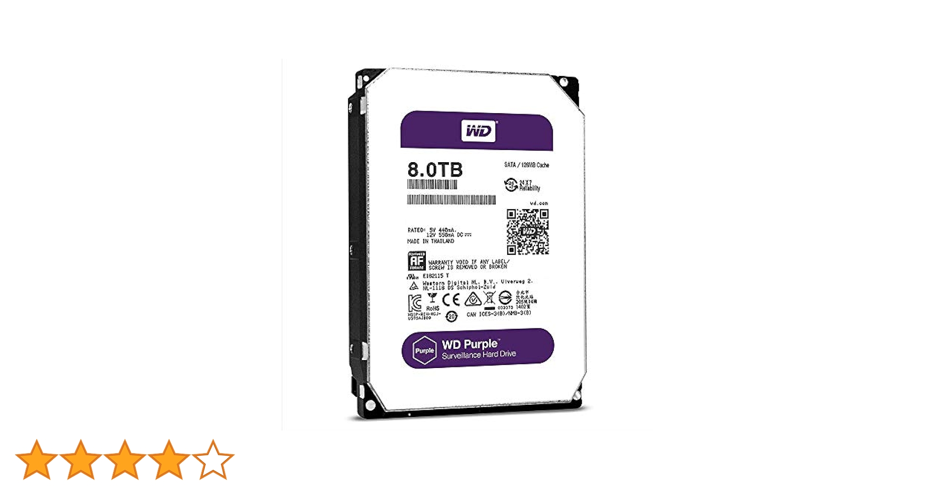 WD84PURZ WD Purple 8TB 連続録画 監視カメラ western digital